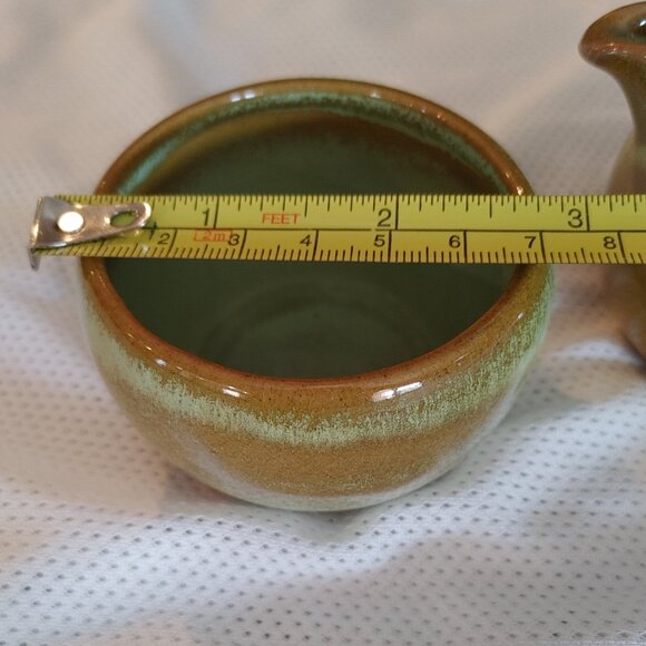 Vintage Frankoma Creamer Mini Pitcher & Open Sugar Bowl; Prarie  (553 & 504) - Picture 5 of 8